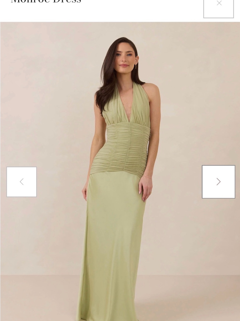 Park & Fifth Ruched Halter Maxi Dress in Sage
